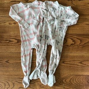Burt’s Bee Baby Pink Footed Pajamas - 24M